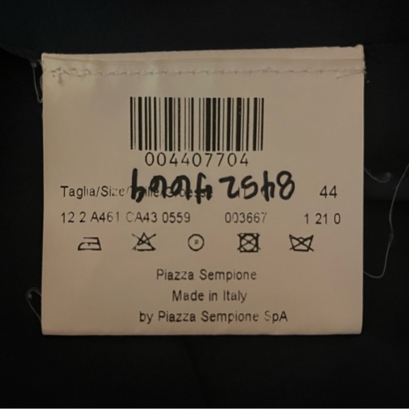 Piazza Sempione Navy V-Neck Cocktail Dress with Peplum - Size 44 / US 8 - Picture 5 of 6